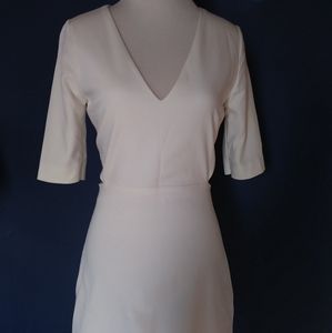 Zara White Vneck Cutout Dress